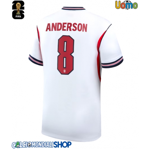 Maglie da calcio Inghilterra Elliot Anderson #8 Prima Maglia Mondiali 2026  Manica Corta